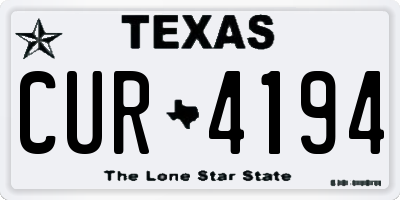 TX license plate CUR4194