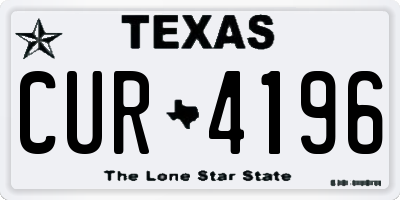 TX license plate CUR4196