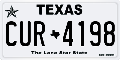 TX license plate CUR4198