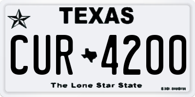 TX license plate CUR4200