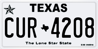 TX license plate CUR4208