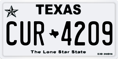 TX license plate CUR4209