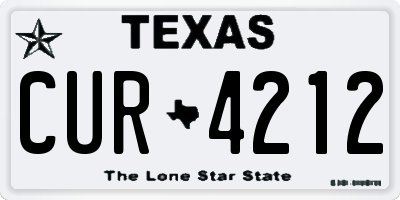 TX license plate CUR4212