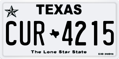 TX license plate CUR4215