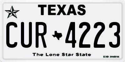 TX license plate CUR4223