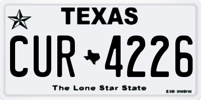 TX license plate CUR4226