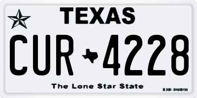 TX license plate CUR4228