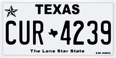 TX license plate CUR4239