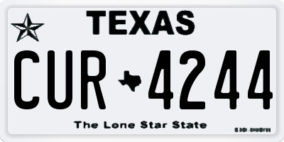 TX license plate CUR4244