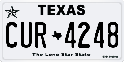 TX license plate CUR4248