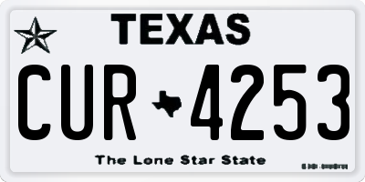 TX license plate CUR4253