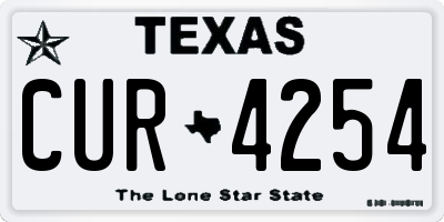 TX license plate CUR4254