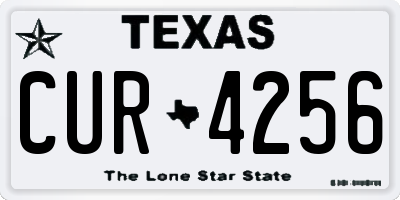TX license plate CUR4256