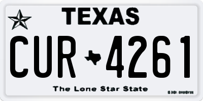 TX license plate CUR4261