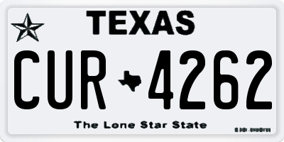 TX license plate CUR4262