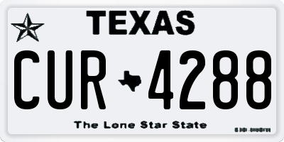 TX license plate CUR4288