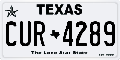 TX license plate CUR4289