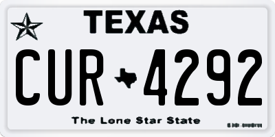 TX license plate CUR4292