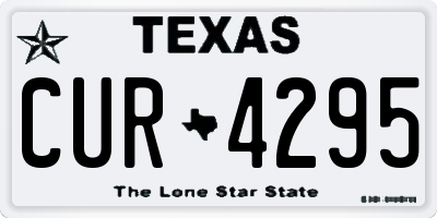 TX license plate CUR4295