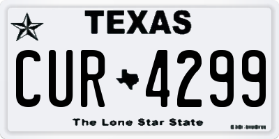 TX license plate CUR4299