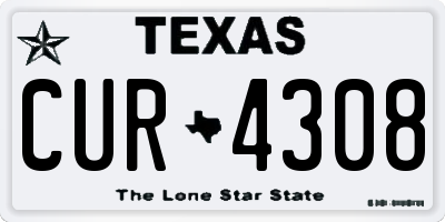 TX license plate CUR4308
