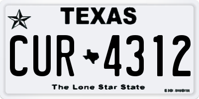 TX license plate CUR4312
