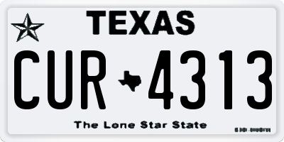TX license plate CUR4313
