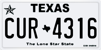 TX license plate CUR4316