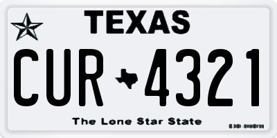TX license plate CUR4321