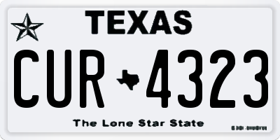 TX license plate CUR4323
