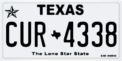 TX license plate CUR4338