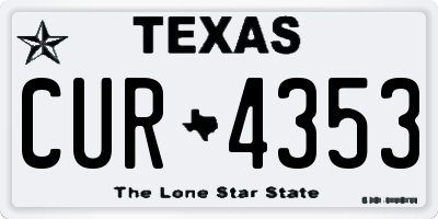 TX license plate CUR4353