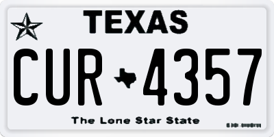TX license plate CUR4357