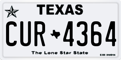 TX license plate CUR4364
