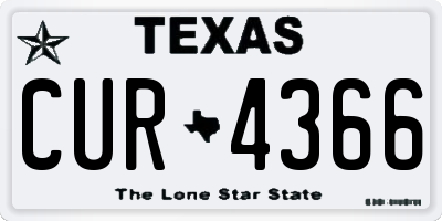 TX license plate CUR4366