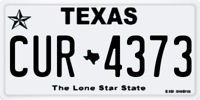 TX license plate CUR4373