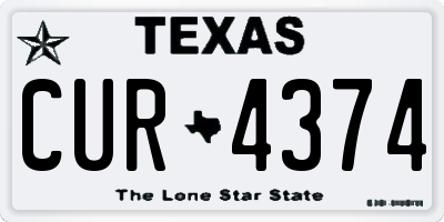 TX license plate CUR4374