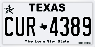 TX license plate CUR4389
