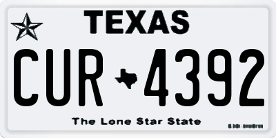TX license plate CUR4392