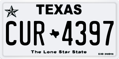 TX license plate CUR4397