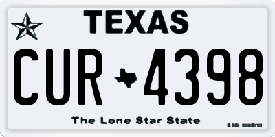 TX license plate CUR4398