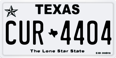 TX license plate CUR4404