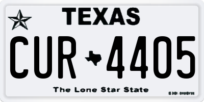 TX license plate CUR4405