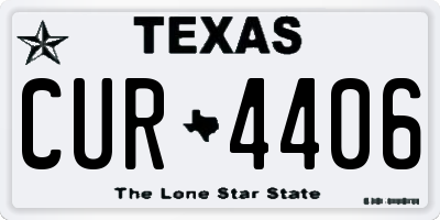 TX license plate CUR4406