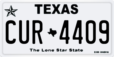 TX license plate CUR4409