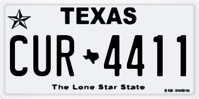 TX license plate CUR4411