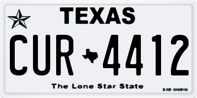 TX license plate CUR4412