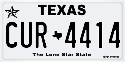 TX license plate CUR4414
