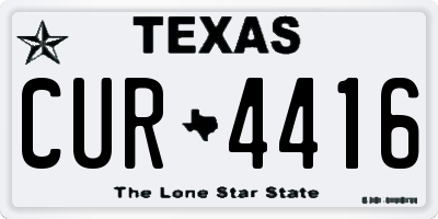 TX license plate CUR4416