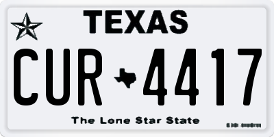 TX license plate CUR4417